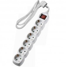 Πολύπριζο 6 Θέσεων Με Διακόπτη & Καλώδιο 3x1mm 1.5m Λευκό 15-311561